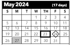 District School Academic Calendar for Horizon Middle School for May 2024