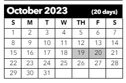 District School Academic Calendar for Horizon Middle School for October 2023