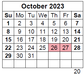 District School Academic Calendar for Barnwell Middle for October 2023