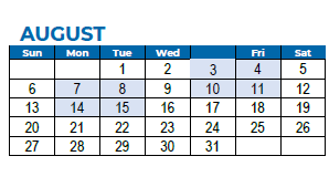 District School Academic Calendar for Harmony Elementary for August 2023