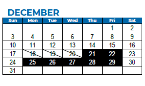 District School Academic Calendar for Harmony Elementary for December 2023