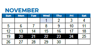 District School Academic Calendar for Harmony Elementary for November 2023