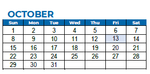 District School Academic Calendar for Harmony Elementary for October 2023