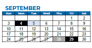 District School Academic Calendar for Harmony Elementary for September 2023