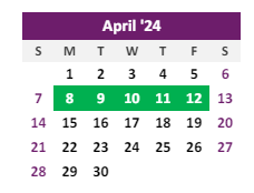 District School Academic Calendar for Burlington Elementary School for April 2024
