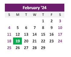 District School Academic Calendar for Burlington Elementary School for February 2024