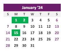 District School Academic Calendar for Burlington Elementary School for January 2024