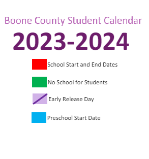 District School Academic Calendar Legend for Burlington Elementary School