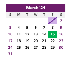 District School Academic Calendar for Burlington Elementary School for March 2024