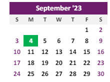 District School Academic Calendar for Burlington Elementary School for September 2023