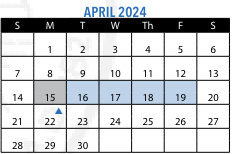 District School Academic Calendar for Lilla G. Frederick Middle School for April 2024