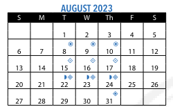 District School Academic Calendar for James Otis for August 2023