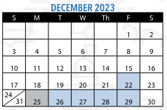 District School Academic Calendar for Patrick F Gavin Middle for December 2023