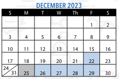 District School Academic Calendar for Jeremiah E Burke High for December 2023