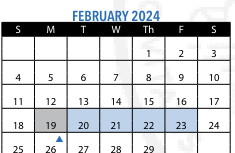 District School Academic Calendar for The English High for February 2024
