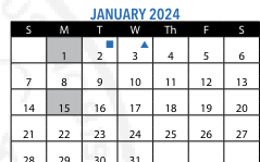 District School Academic Calendar for Thomas A Edison Jr High for January 2024