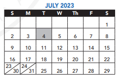 District School Academic Calendar for Another Course To College for July 2023