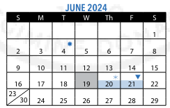 District School Academic Calendar for New Mission High School for June 2024