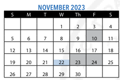 District School Academic Calendar for Media Communications Technology High School for November 2023