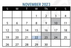 District School Academic Calendar for Patrick F Gavin Middle for November 2023
