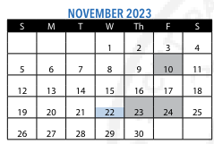 District School Academic Calendar for Boston Community Leadership Academy for November 2023