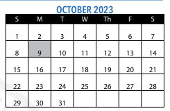 District School Academic Calendar for Media Communications Technology High School for October 2023