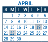 District School Academic Calendar for Justice High Charter School for April 2024