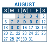 District School Academic Calendar for Birch Elementary School for August 2023