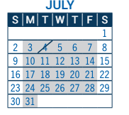 District School Academic Calendar for Crest View Elementary School for July 2023