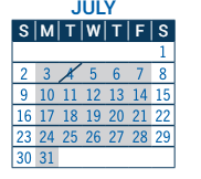 District School Academic Calendar for Boulder Prep Charter High School for July 2023