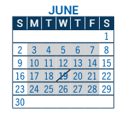 District School Academic Calendar for Gold Hill Elementary School for June 2024