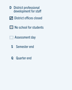 District School Academic Calendar Legend for Nederland Middle-senior High School