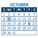 District School Academic Calendar for Justice High Charter School for October 2023