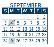 District School Academic Calendar for Monarch K-8 School for September 2023