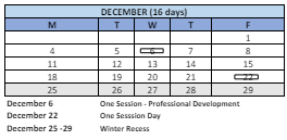 District School Academic Calendar for Longfellow School for December 2023