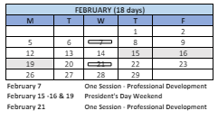 District School Academic Calendar for Hall School for February 2024