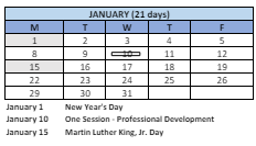 District School Academic Calendar for Longfellow School for January 2024