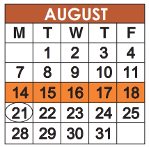 District School Academic Calendar for Broward Community Charter Middle School for August 2023