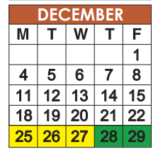 District School Academic Calendar for Broward Children's Center for December 2023