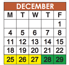 District School Academic Calendar for James S. Hunt Elementary School for December 2023