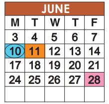 District School Academic Calendar for Horizon Elementary School for June 2024