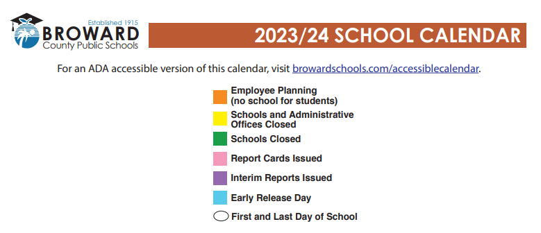 District School Academic Calendar Key for Westchester Elementary School