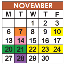 District School Academic Calendar for Charter School Of Excellence for November 2023