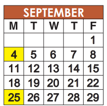 District School Academic Calendar for Rock Island Elementary School for September 2023