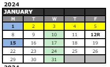 District School Academic Calendar for Brownsburg High School for January 2024
