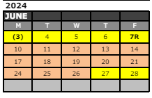 District School Academic Calendar for Brownsburg High School for June 2024