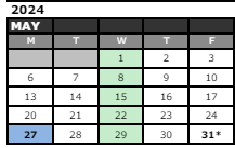 District School Academic Calendar for Brownsburg High School for May 2024