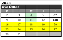 District School Academic Calendar for Brownsburg High School for October 2023