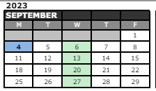 District School Academic Calendar for Brownsburg High School for September 2023