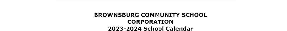 District School Academic Calendar for Brownsburg High School